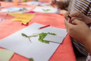 Leaf and paper art project